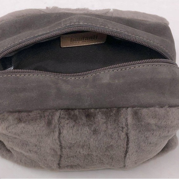 NWT Bonfanti shearling and suede toiletry bag, brown made in Italy - Picture 3 of 4